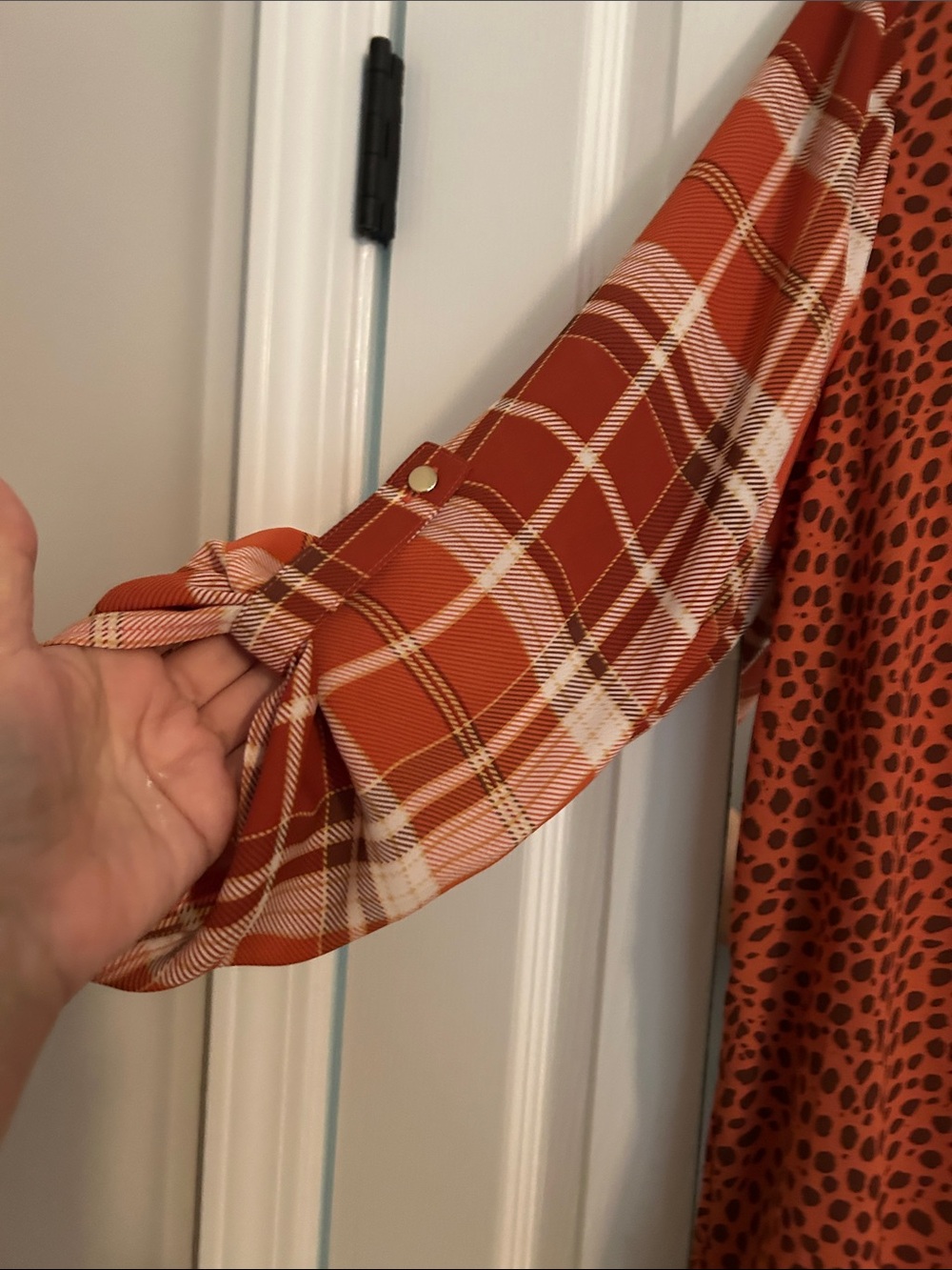 Cato Rust Animal-Print & Plaid Mixed-Pattern Tunic - Picture 3 of 3